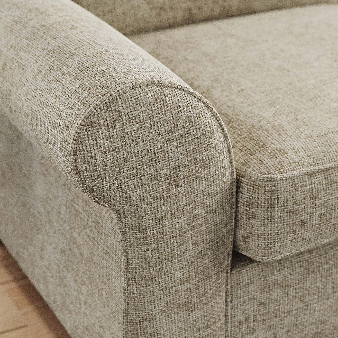Flori Corner Chaise Sofa, Chunky Chenille