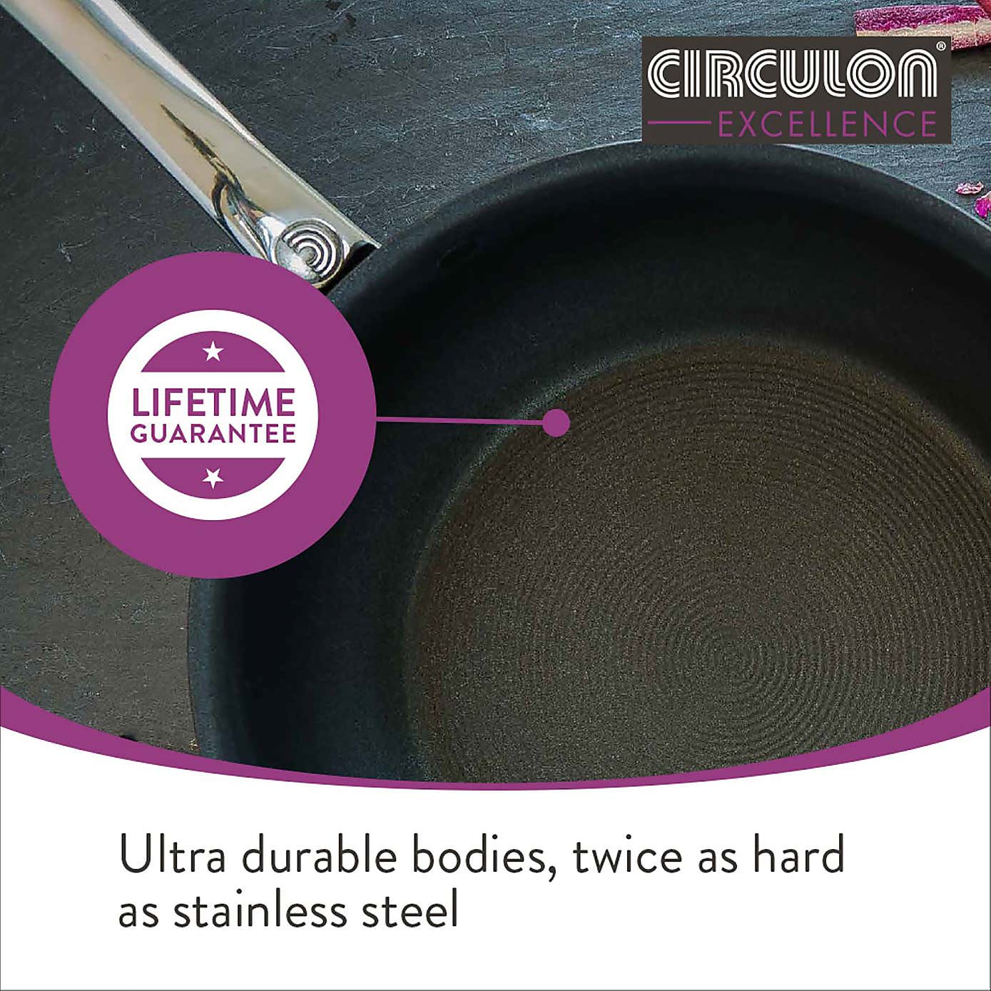 Circulon Excellence Non-Stick Hard Anodised Aluminium Induction 4 Piece Pan Set