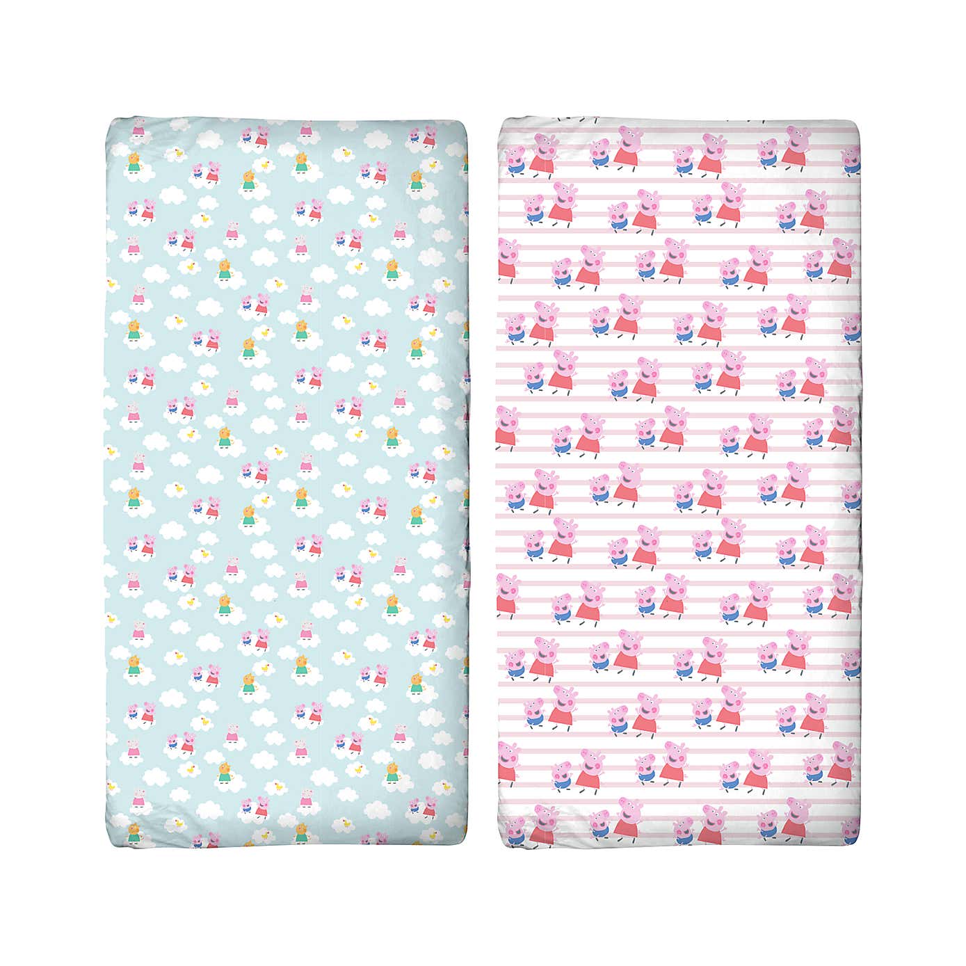 Pack of 2 Peppa Lullabies Cot Bed Fitted Sheets