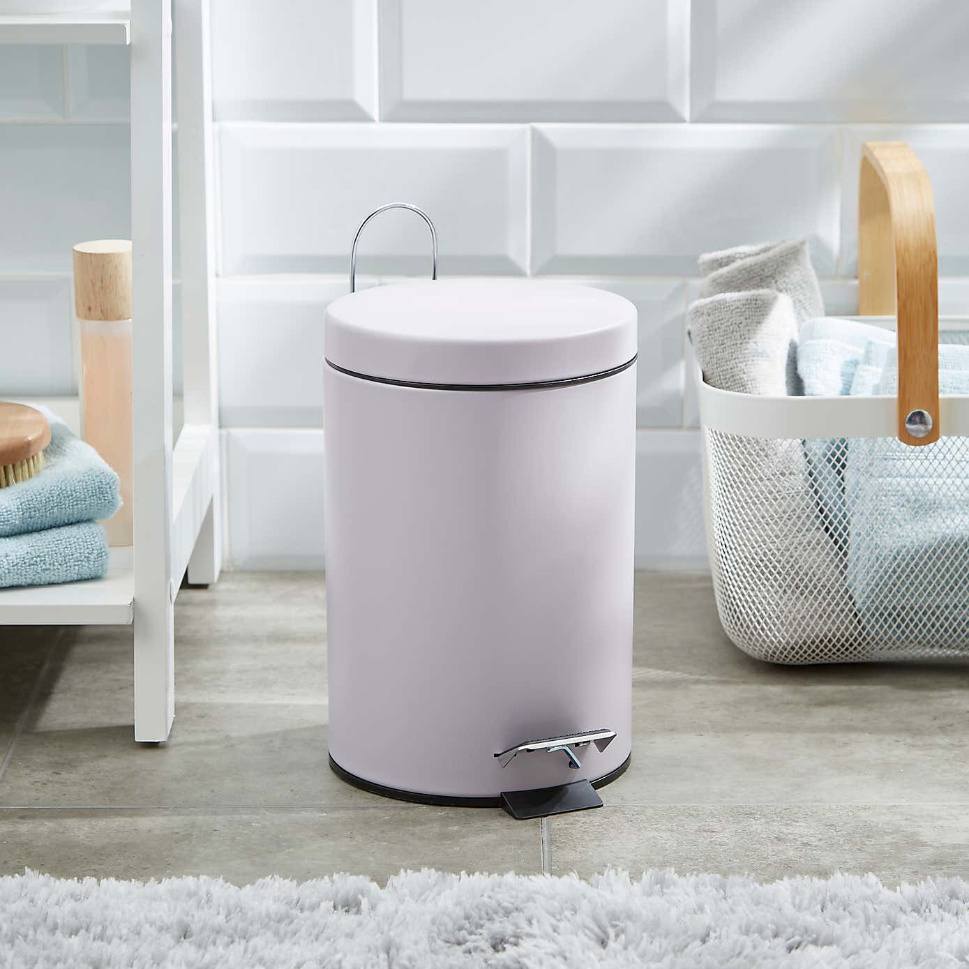 Black 3 Litre Bathroom Bin