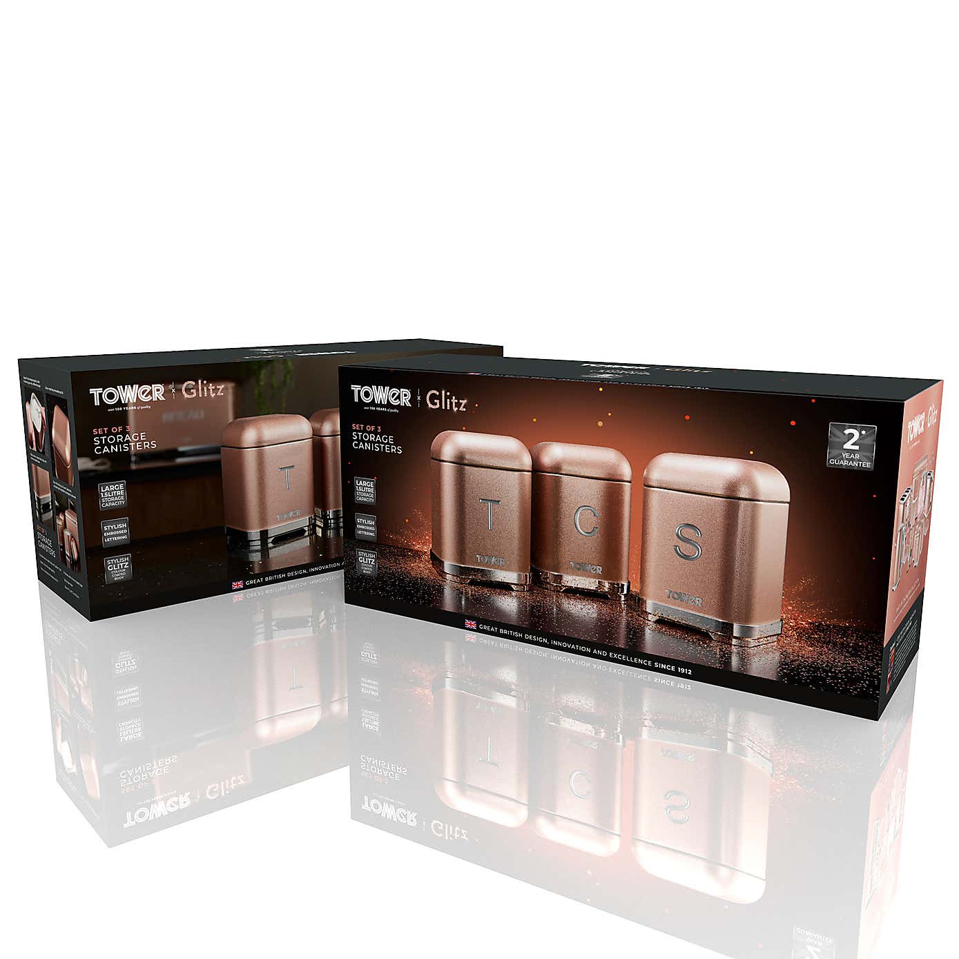 Glitz Blush Pink Set of 3 Canisters