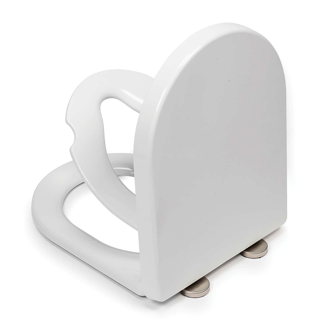 Croydex Hillier White Stick-n-Lock D Shape Family Toilet Seat