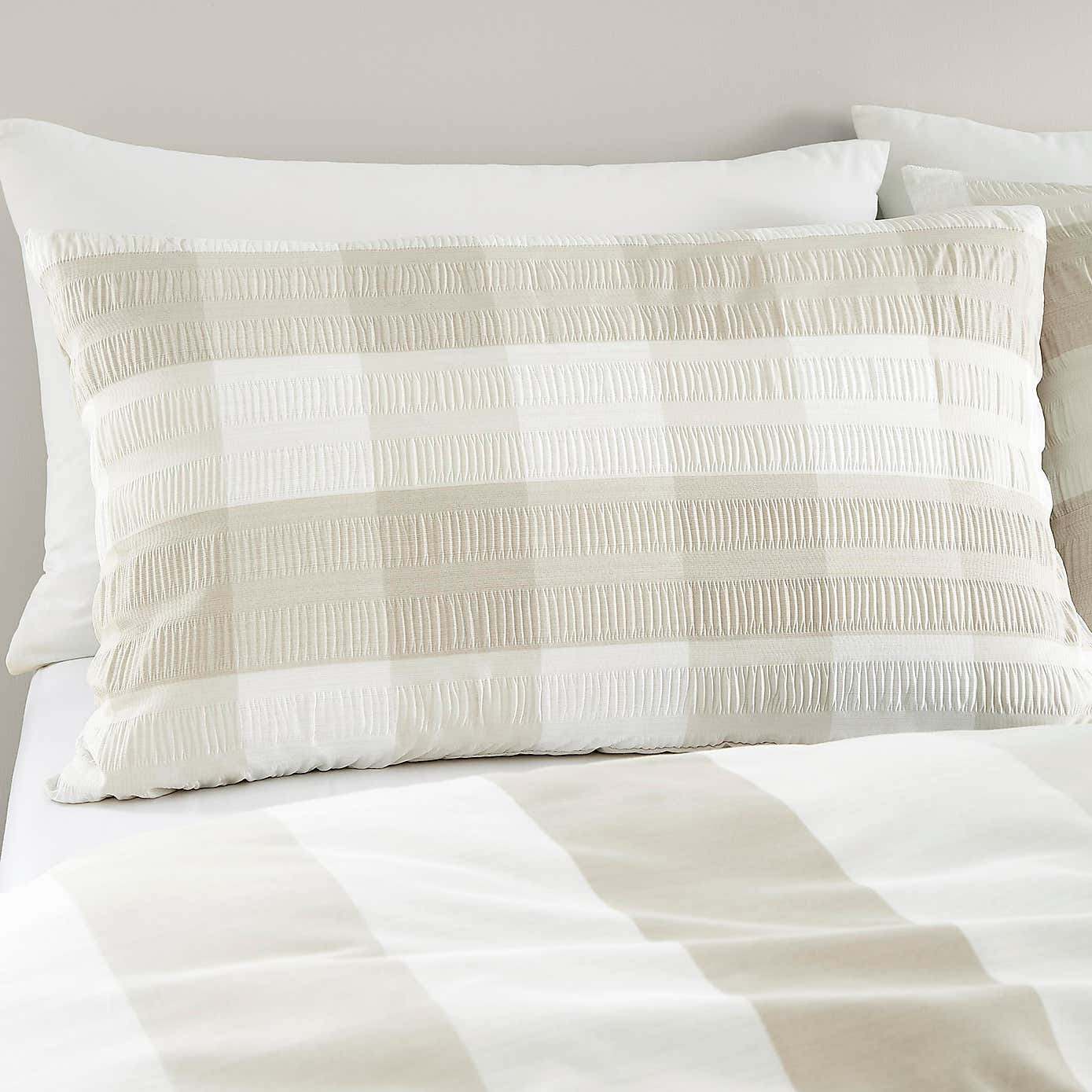Fusion Seersucker Gingham Duvet Cover and Pillowcase Set
