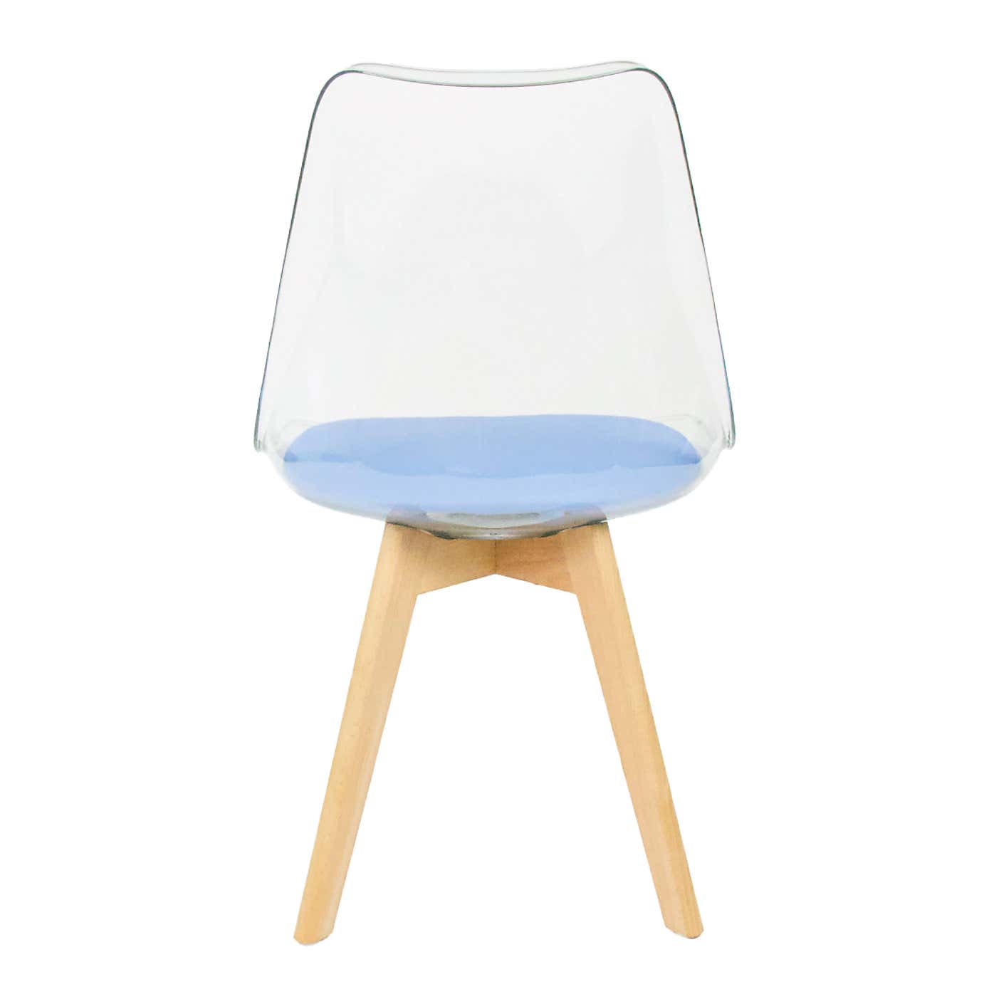 Fusion Living Soho Clear Plastic Dining Chair with Squared Legs