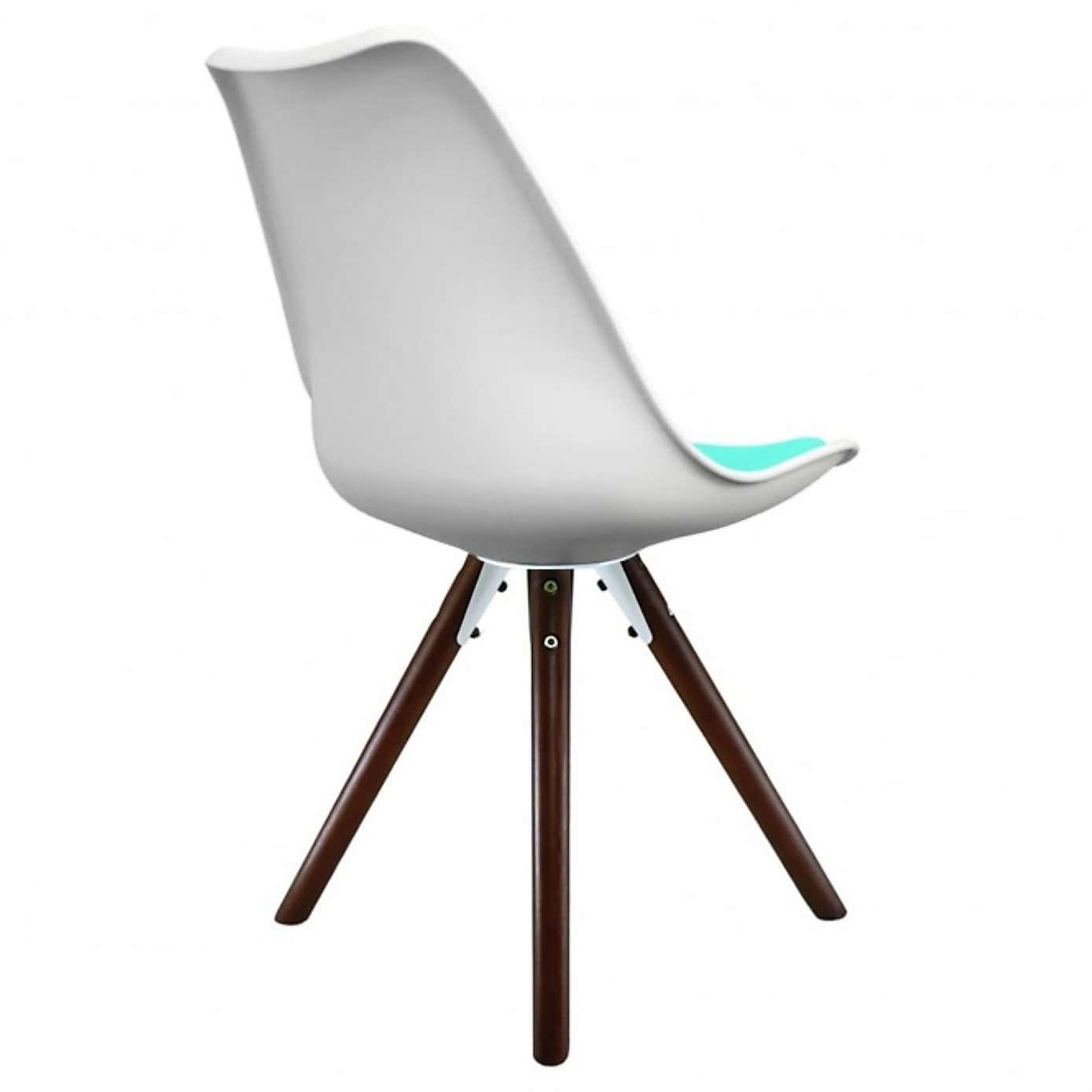 Fusion Living Soho White Plastic Dining Chair with Pyramid Legs