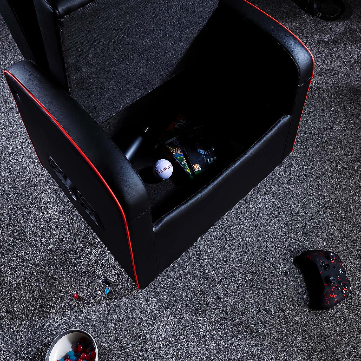 X Rocker Shift Luxe Jr 2.1 Storage Gaming Chair with Subwoofer