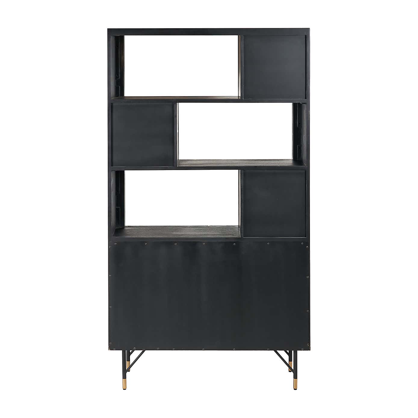 Fiji 2 Door Shelving Unit, Acacia Wood and Rattan