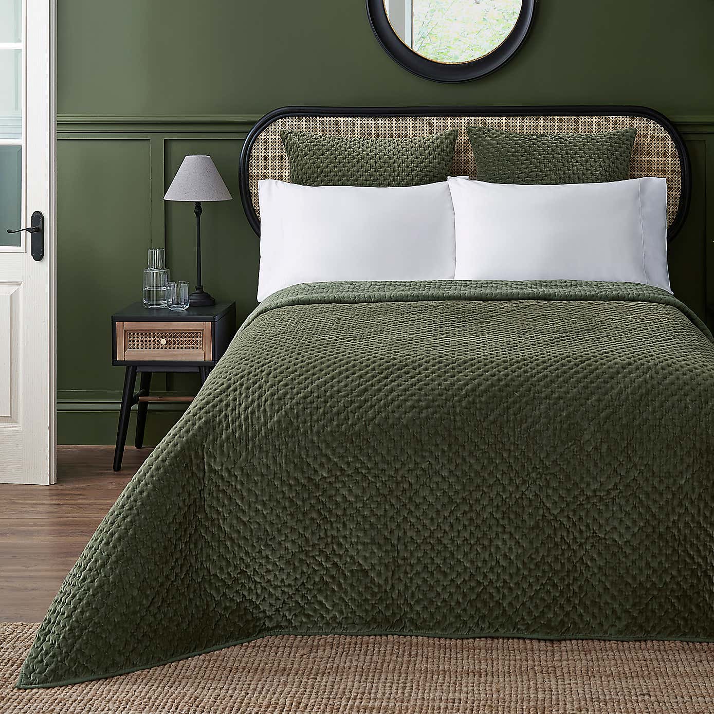 Dorma Purity Green Genevieve Bedspread