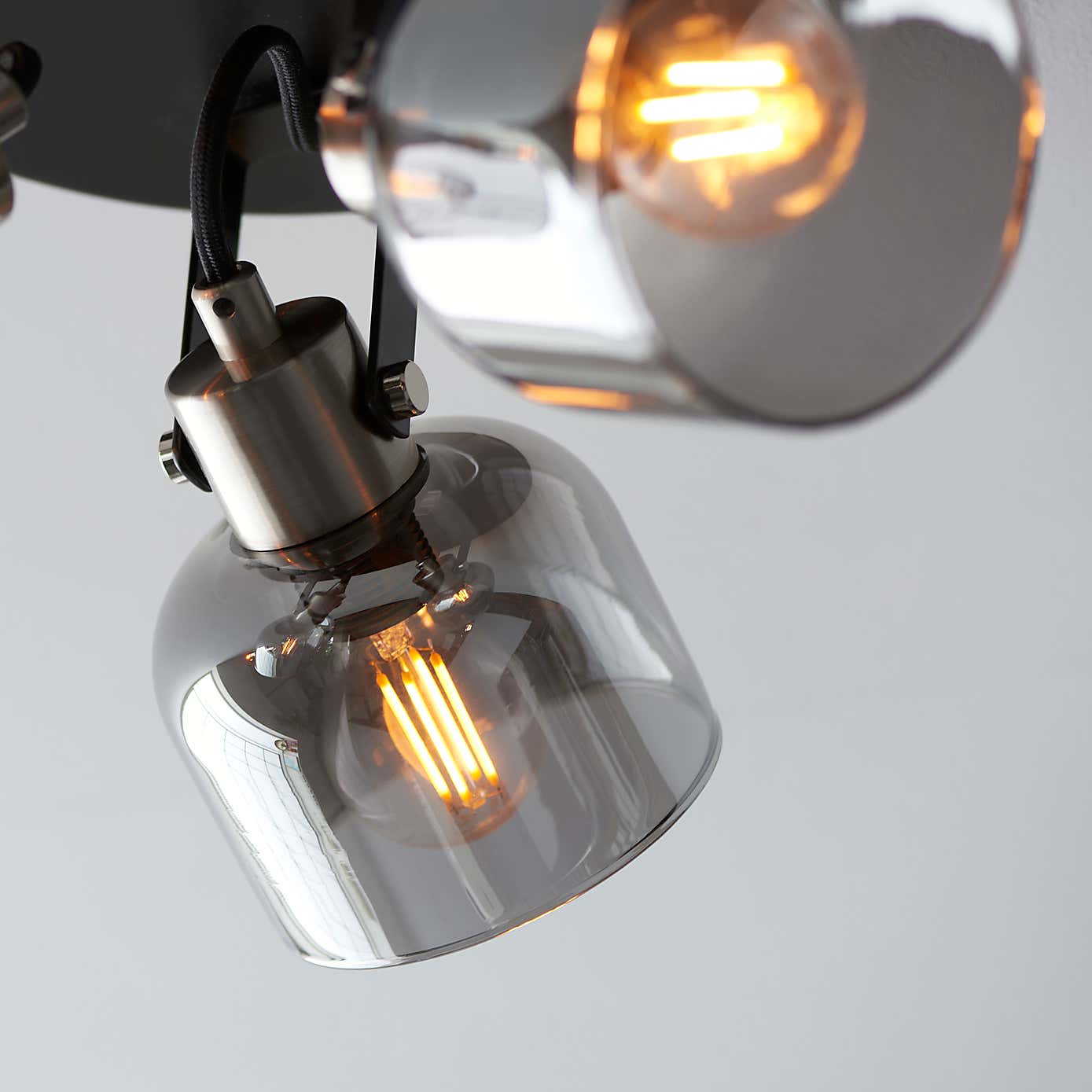 Palazzo 3 Light Smoked Glass Spotlight