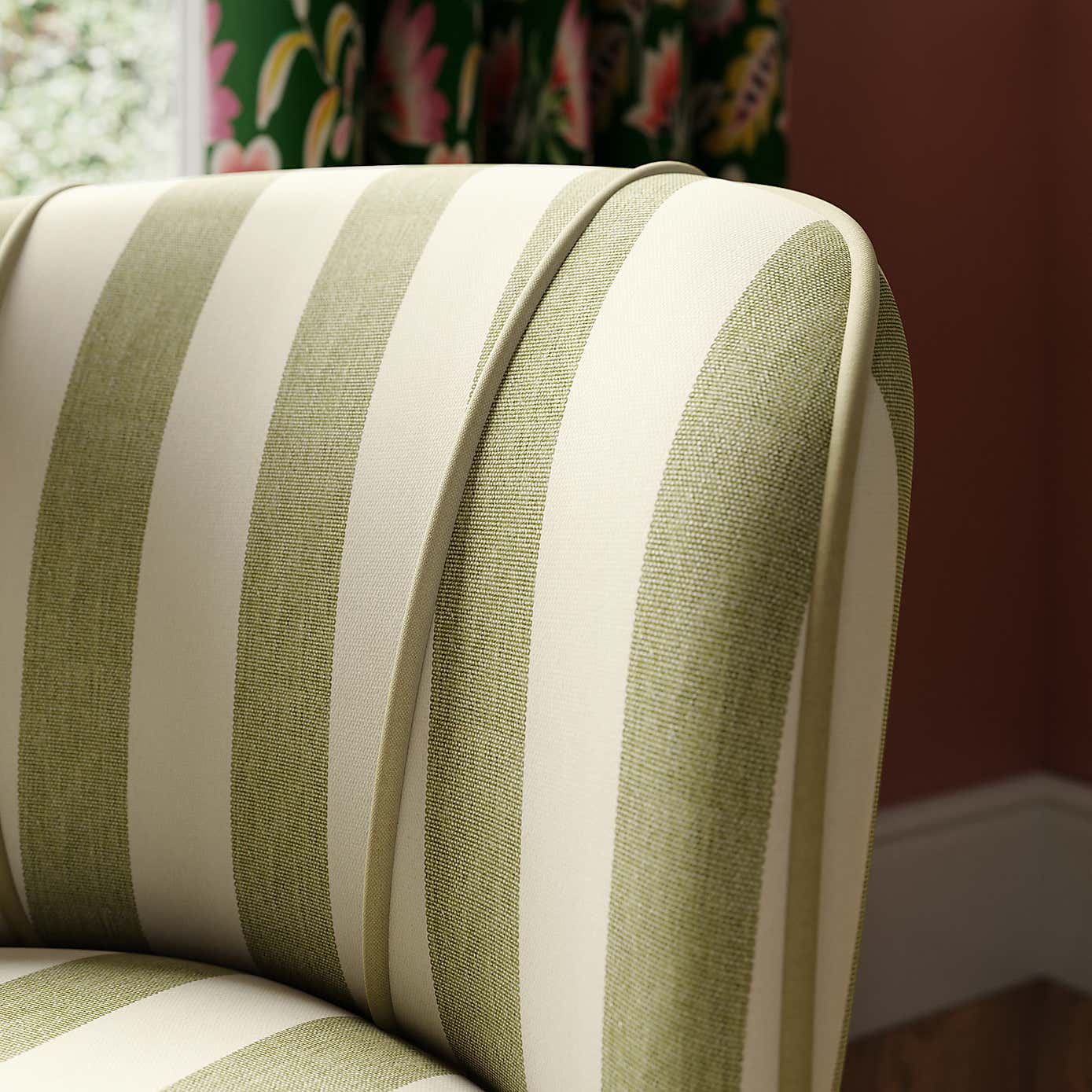 Elsie Striped Fabric Cocktail Chair