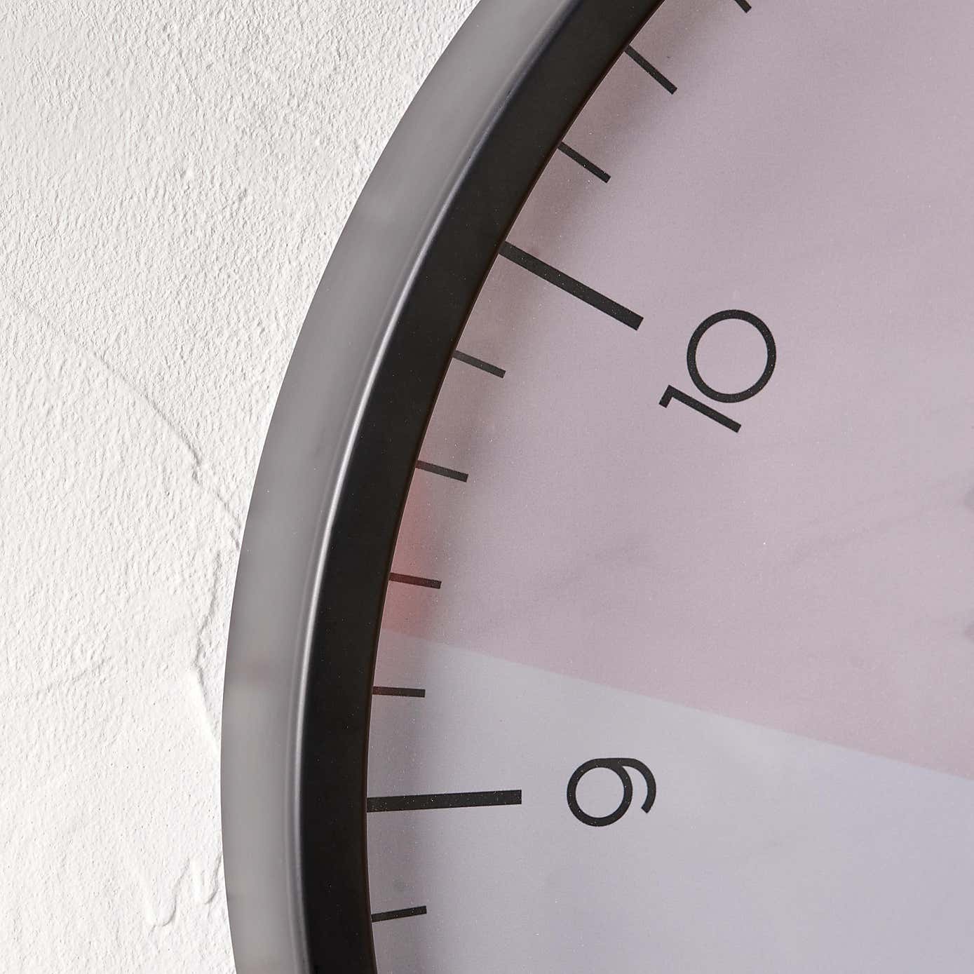 Geometric Marble Print Wall Clock