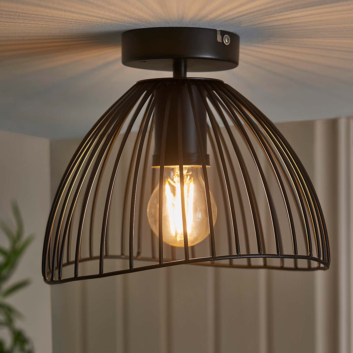 Jaula Indoor Outdoor 1 Light Flush Ceiling Fitting