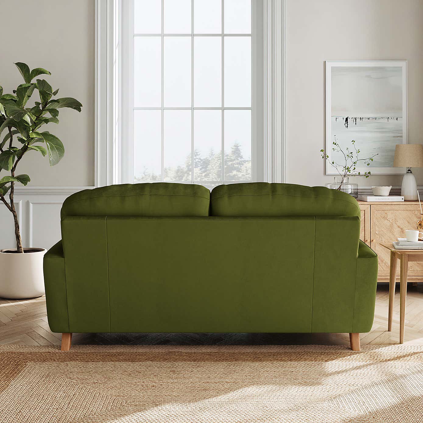 Martha Matte Plush Velvet 2 Seater Sofa