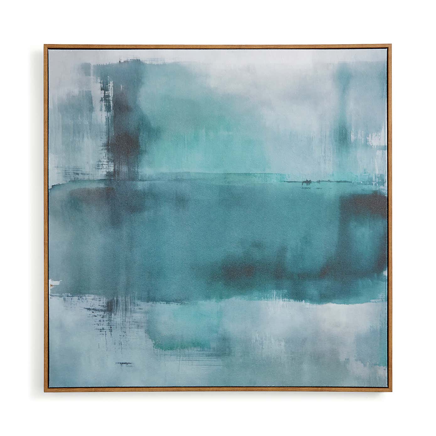 Teal Green Sand Textured Framed Canvas