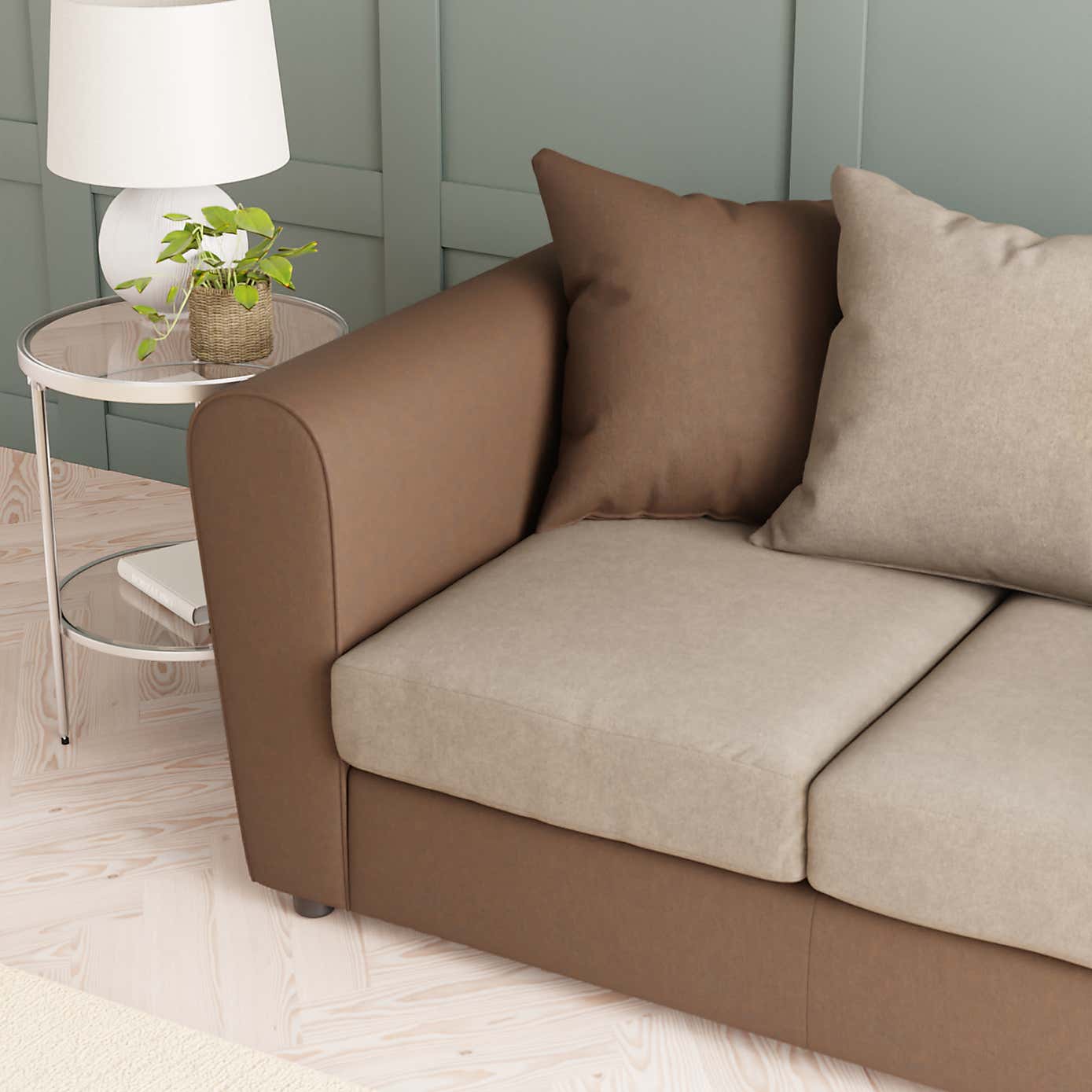 Blake Soft Faux Leather Combo 2 Seater Sofa