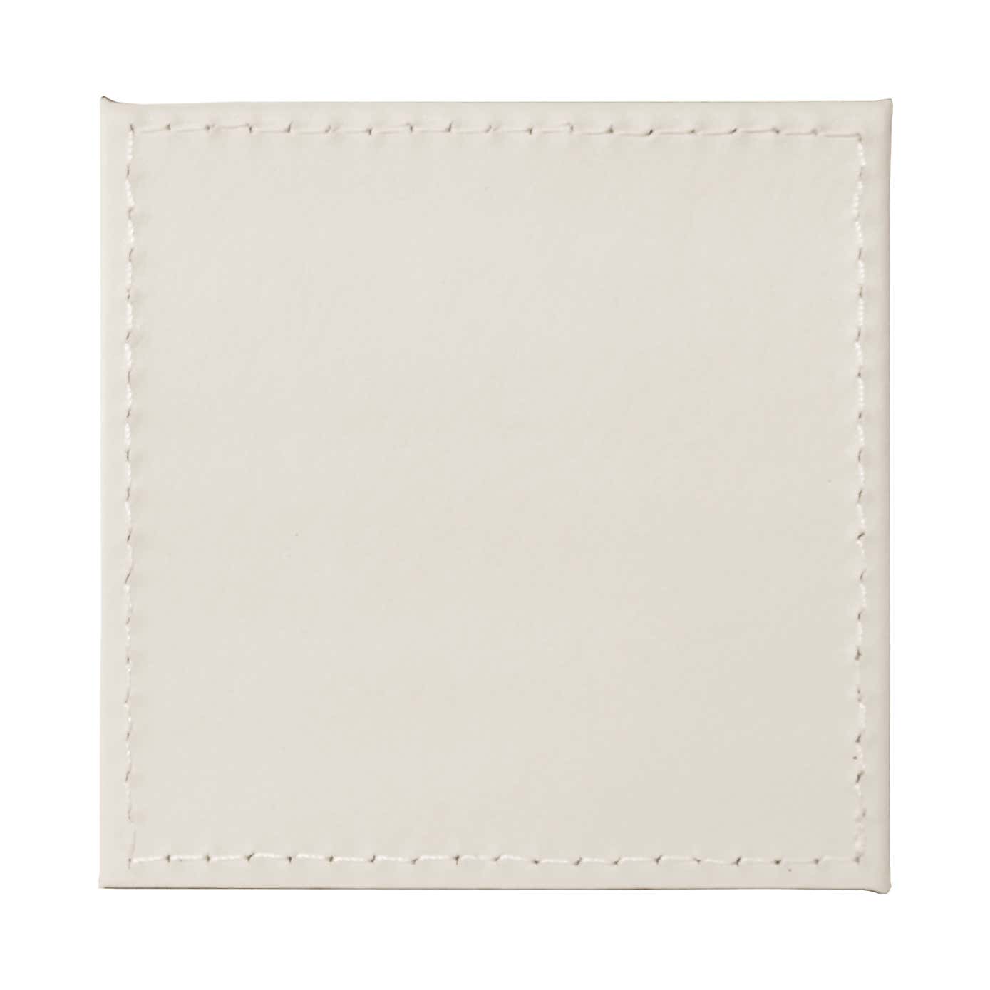 Set of 4 Reversible Navy & Cream Faux Leather Coasters