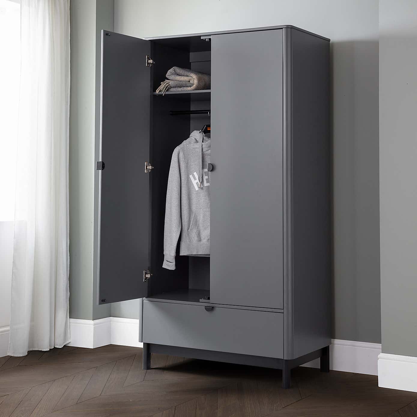 Chloe Double 1 Drawer Wardrobe