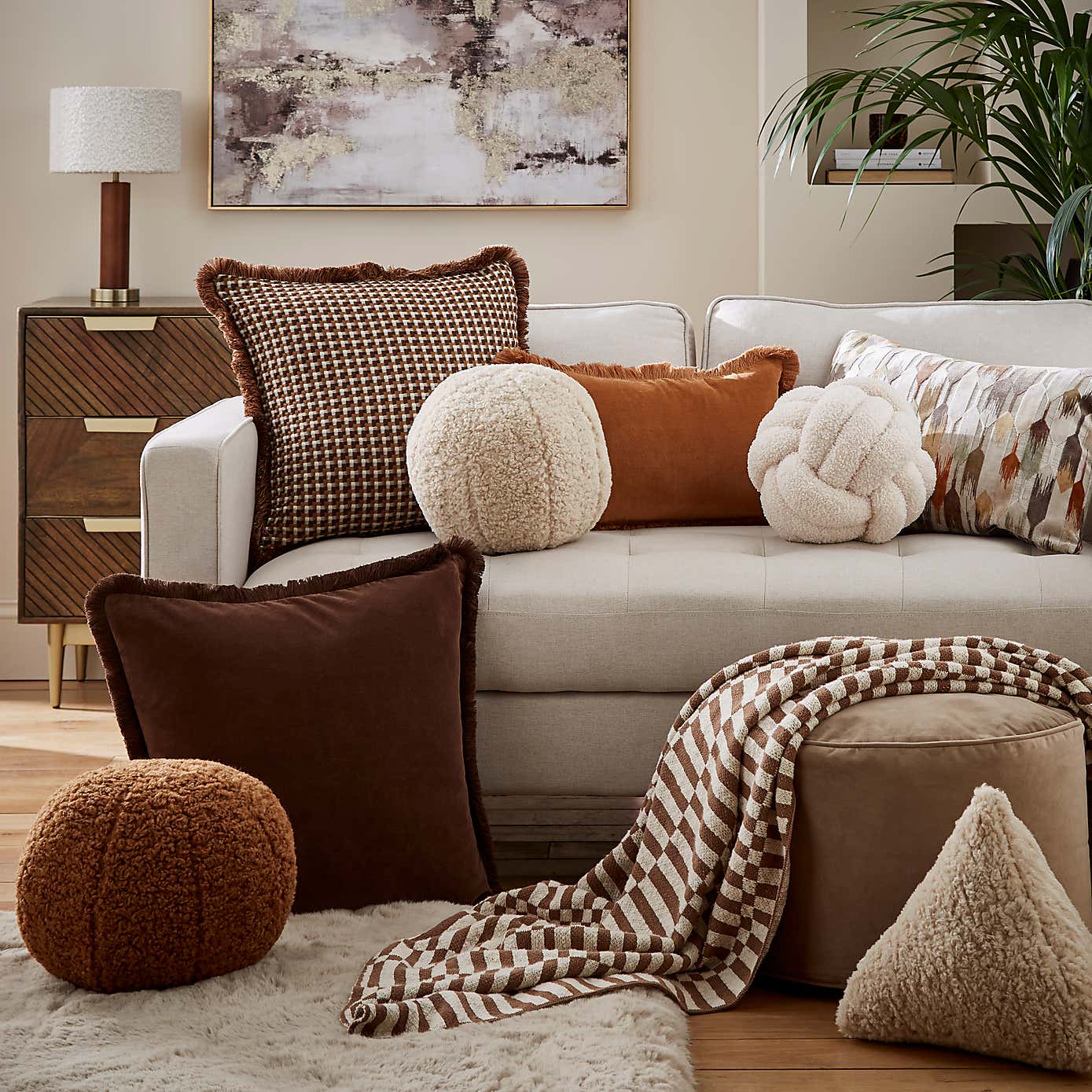 Fringed Cotton Velvet Cushion