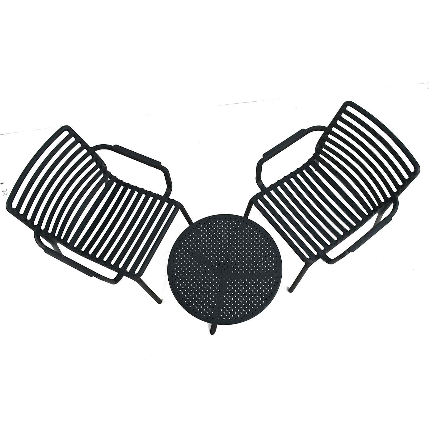 Nardi Step Low Round Table with 2 Doga Relax Chairs