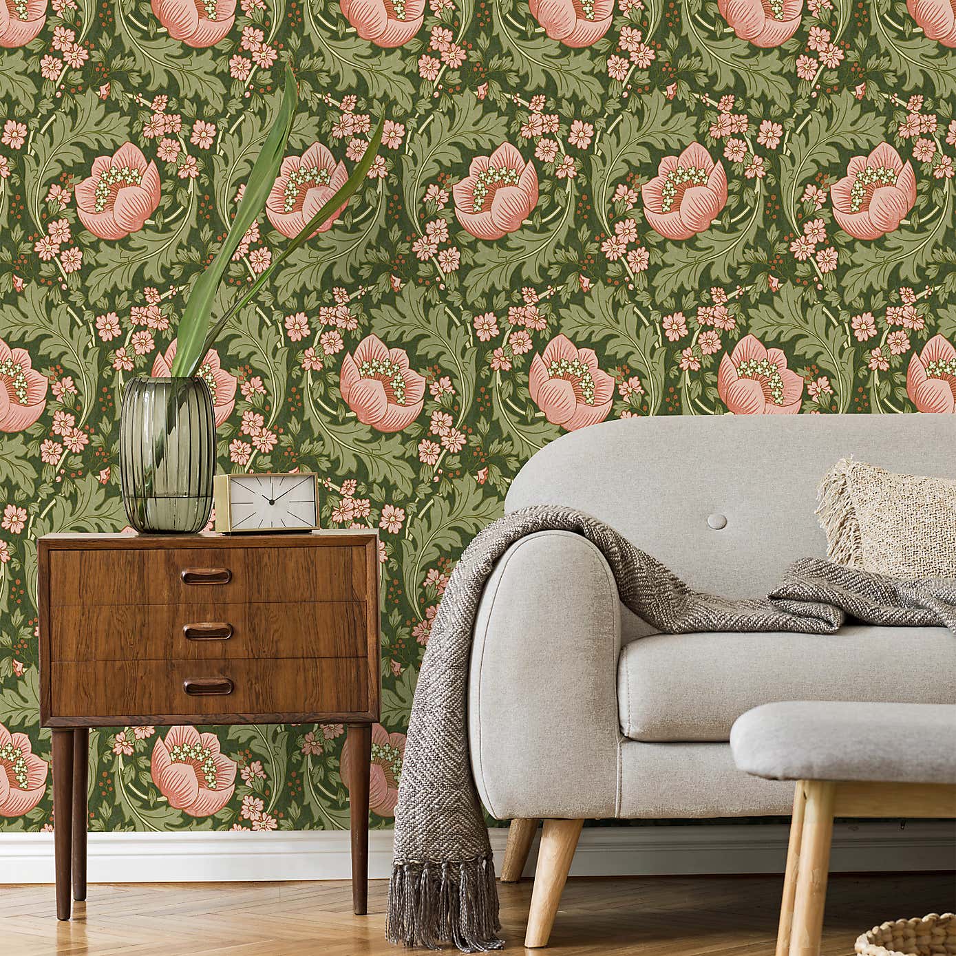 Arts and Crafts Floral Wallpaper