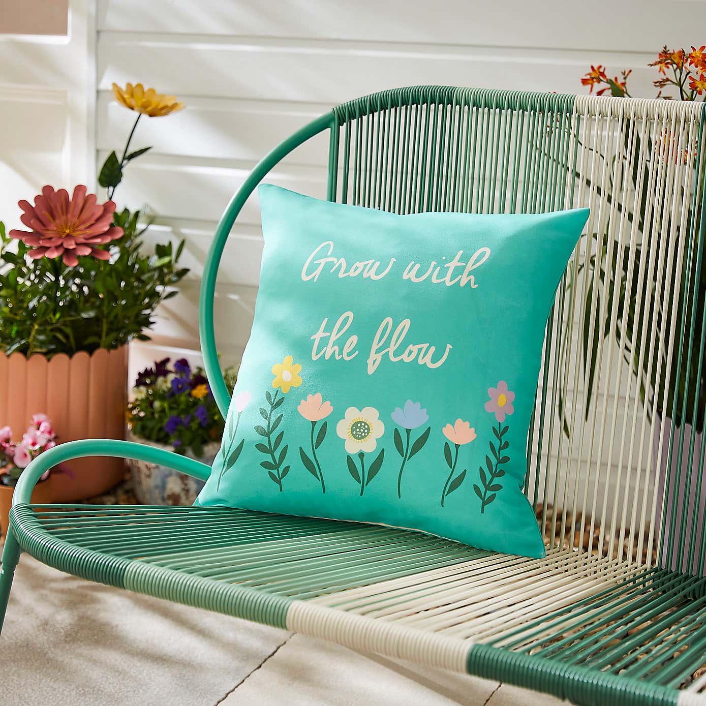 Grow With The Flow Outdoor Square Cushion