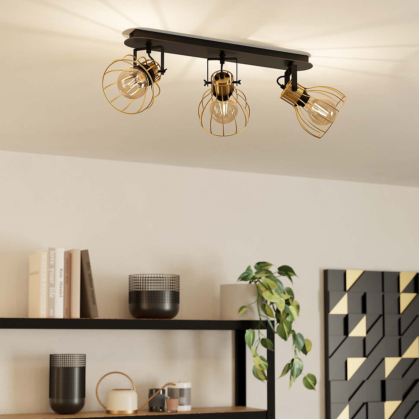 EGLO Sambatello Industrial 3 Light Spotlight