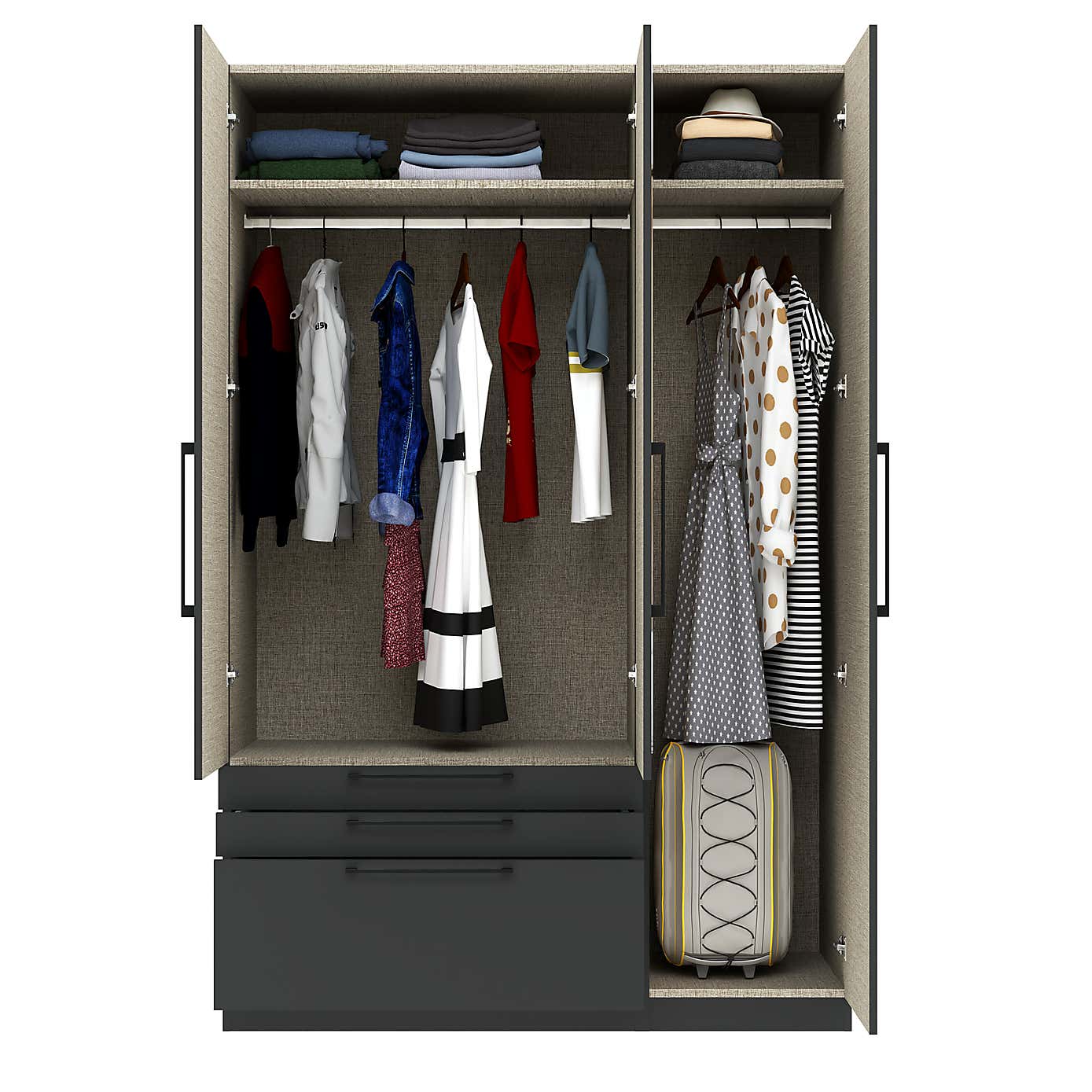 Foster Triple 3 Drawer Wardrobe