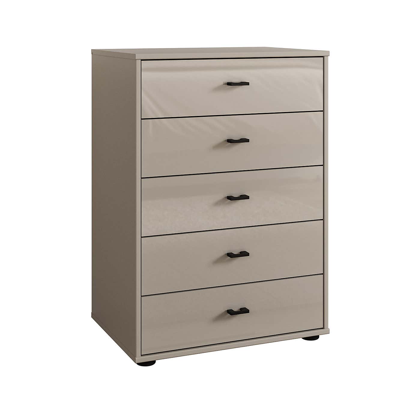 Kahla Glass Fronted Small 5 Drawer Chest