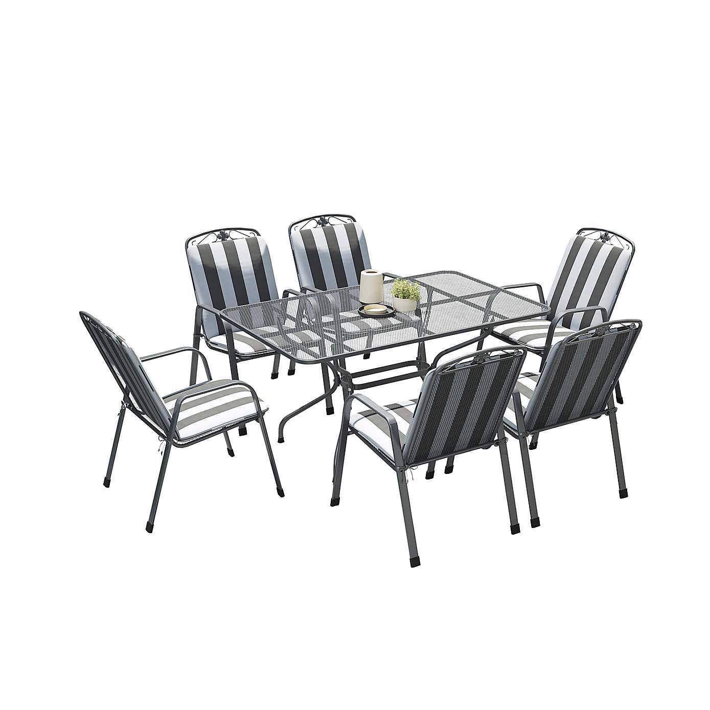 Pacific Lifestyle Savoy Rectangular 6 Seater Dining Set with Cushions