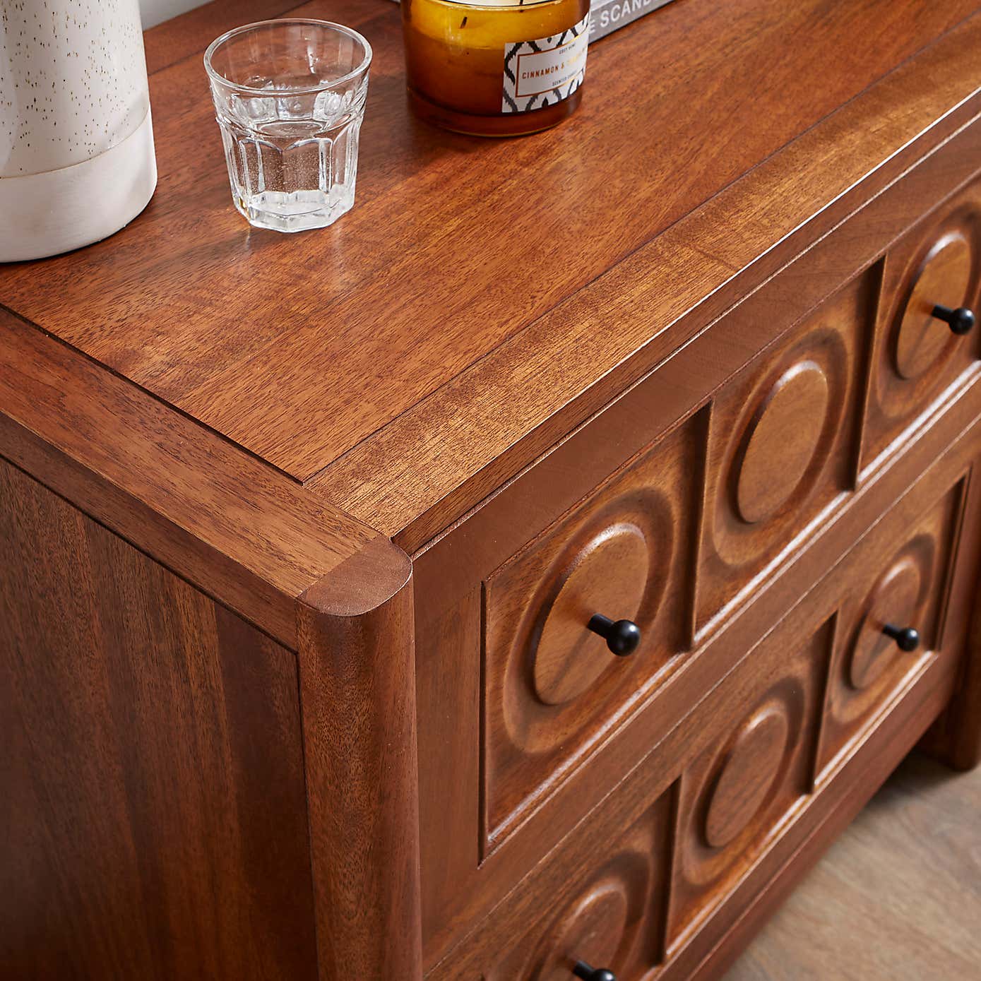 Theodore 2 Drawer Wide Bedside Table