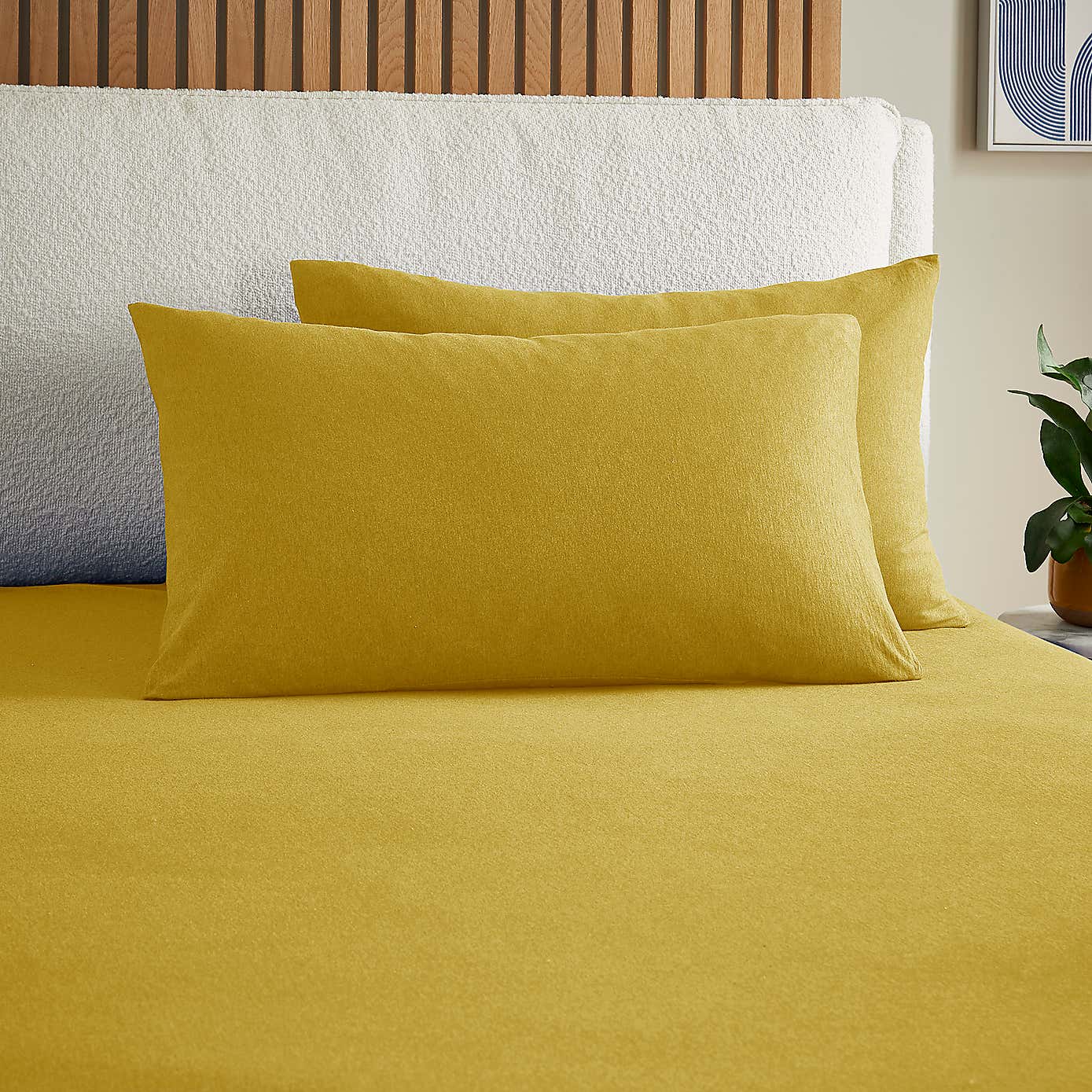 Elements Cotton Jersey Plain Standard Pillowcase​ Pair
