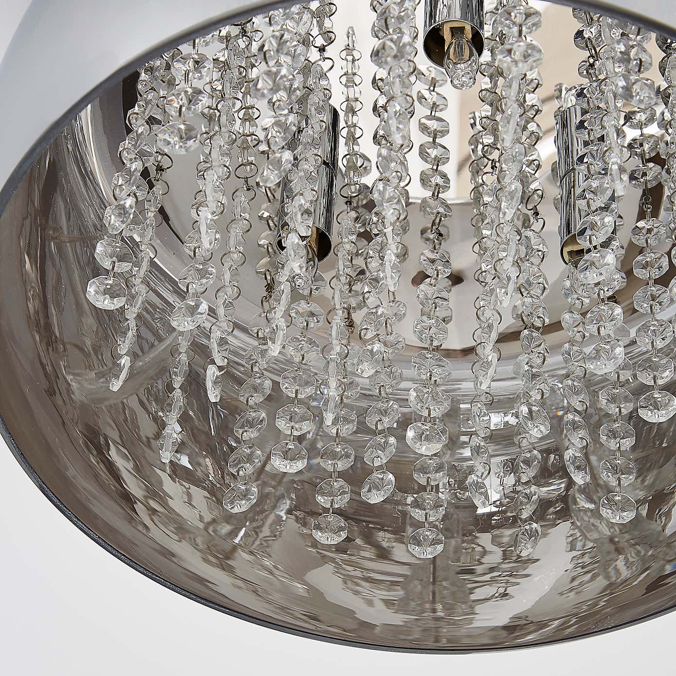 Seychelles Smoked Flush Ceiling Fitting