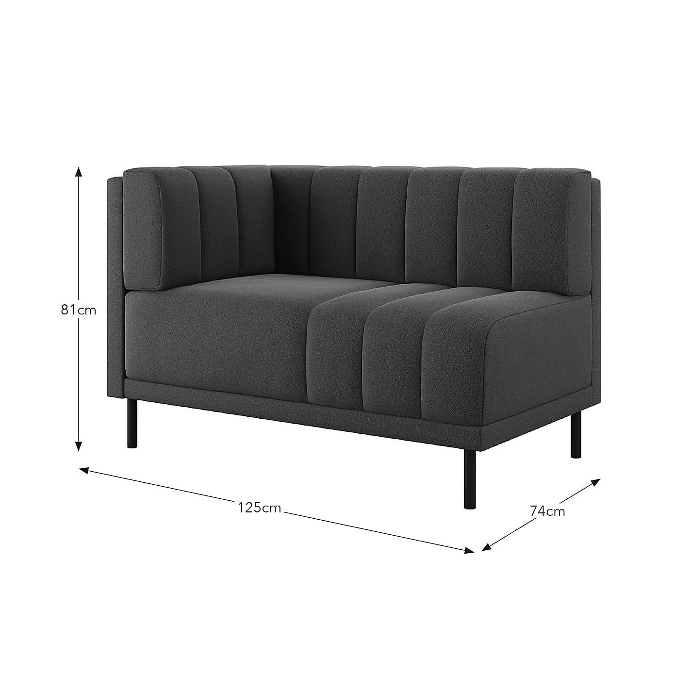 Amali Corner Dining Bench, Boucle