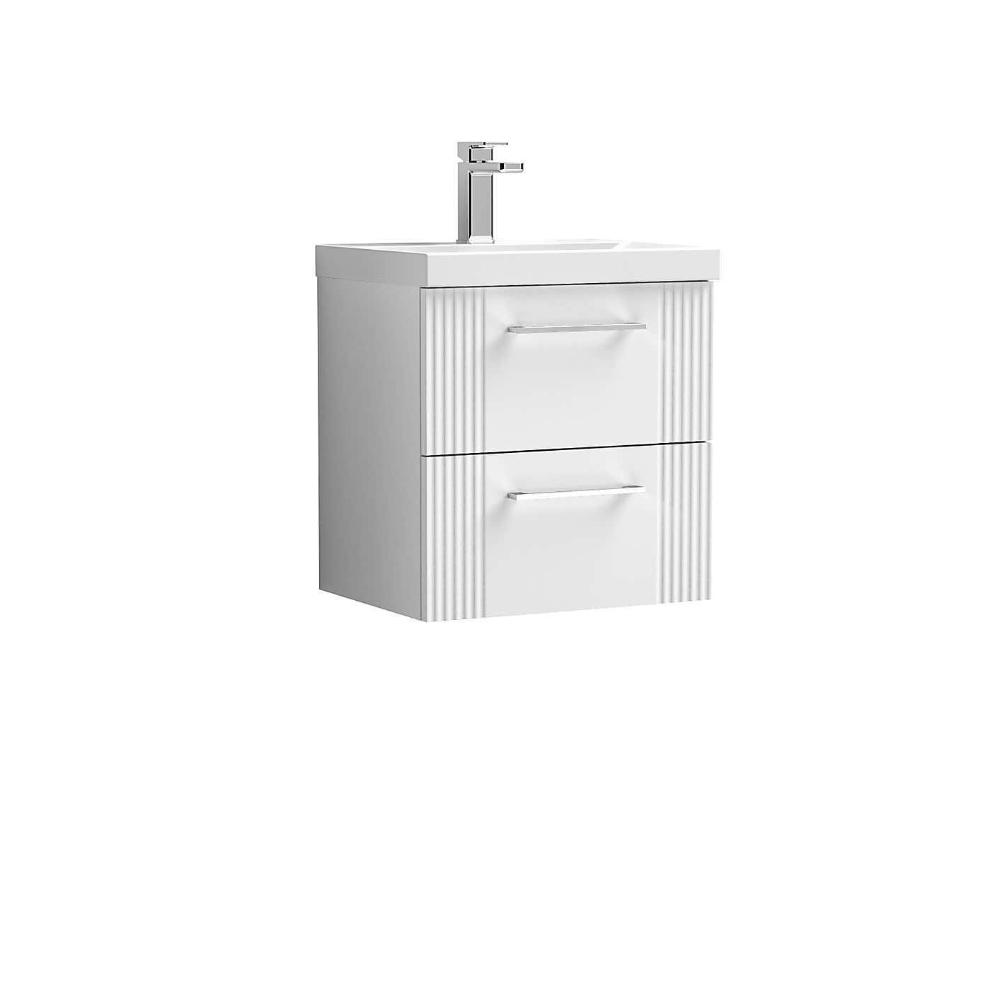 Deco Wall Mounted 2 Drawer Vanity Unit with Basin