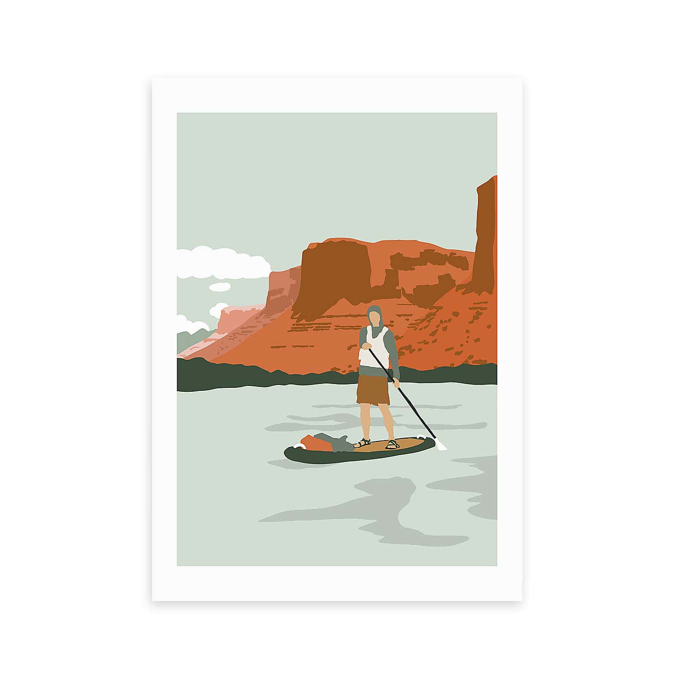 East End Prints Desert Paddle Boarding Print