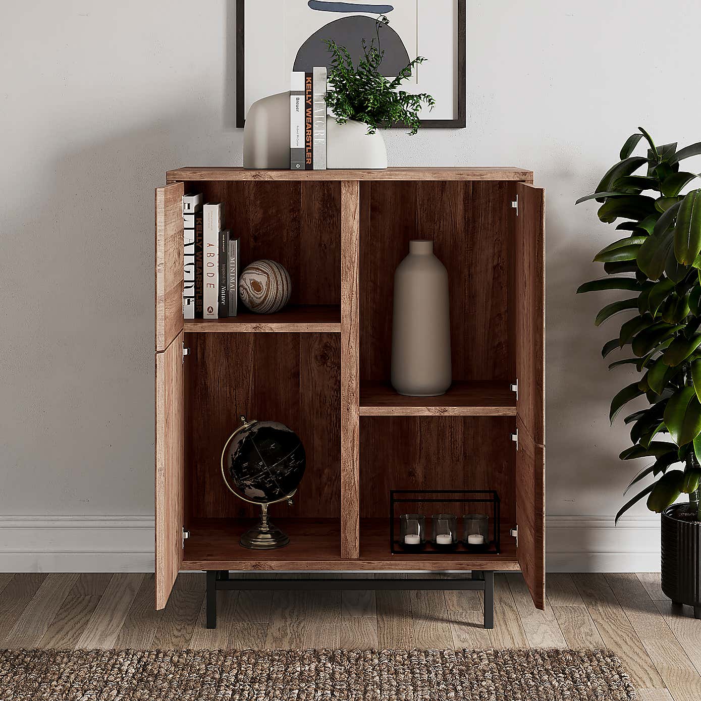 Fulton Tall 4 Door Cabinet Pine