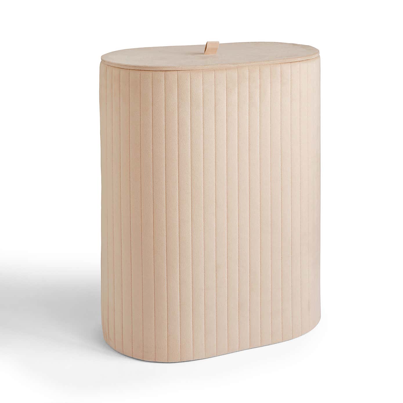 Modern Luxe Ribbed Velvet Oval Laundry Basket