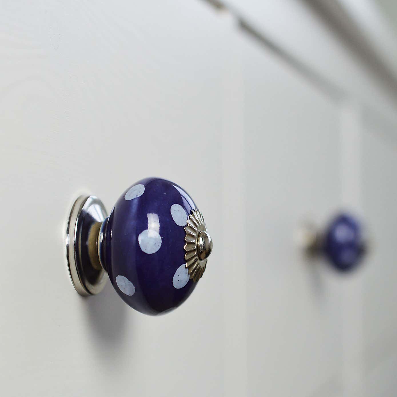 Pack of 6 Nicola Spring Spotted Round Drawer Knobs