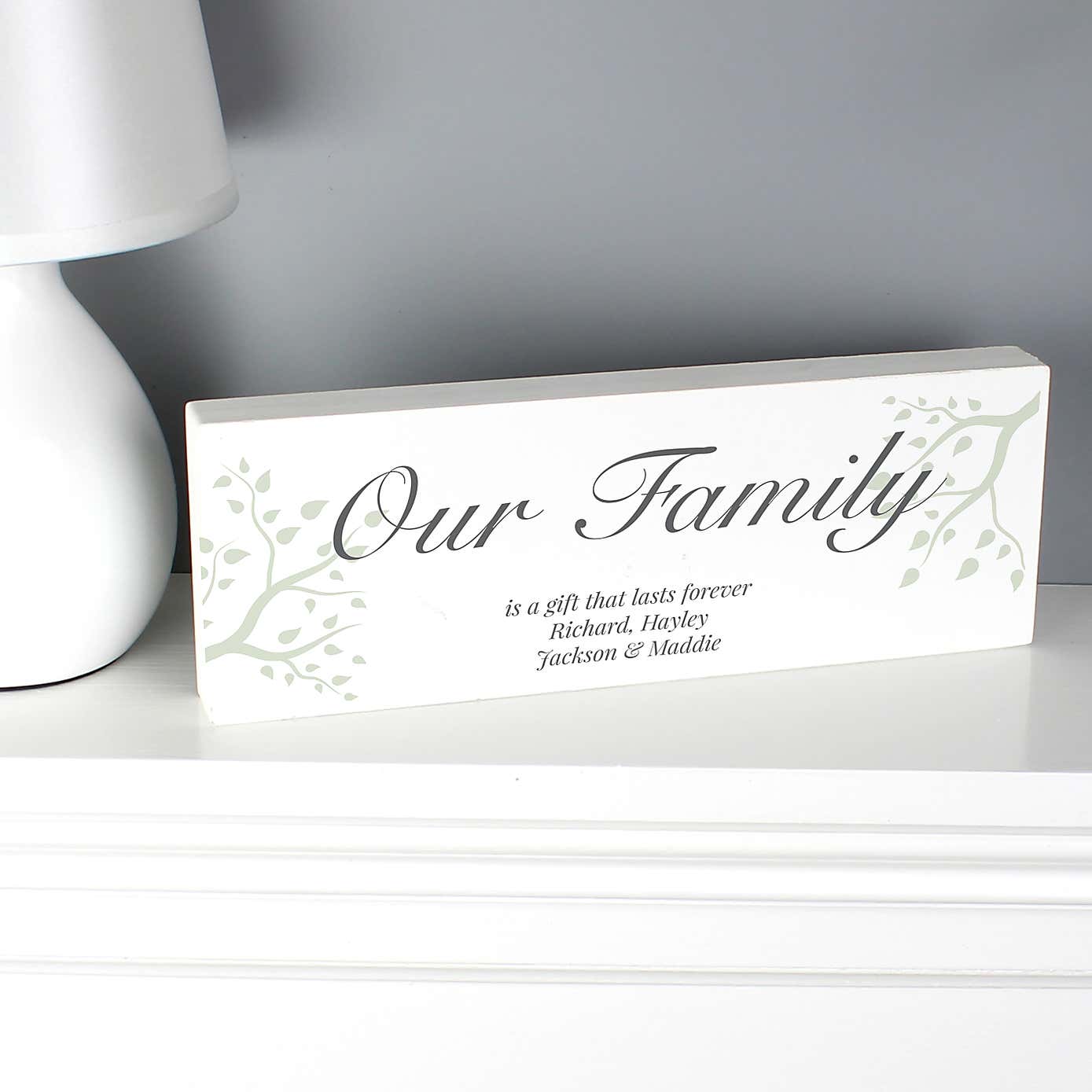 Personalised Branches Wooden Block Sign