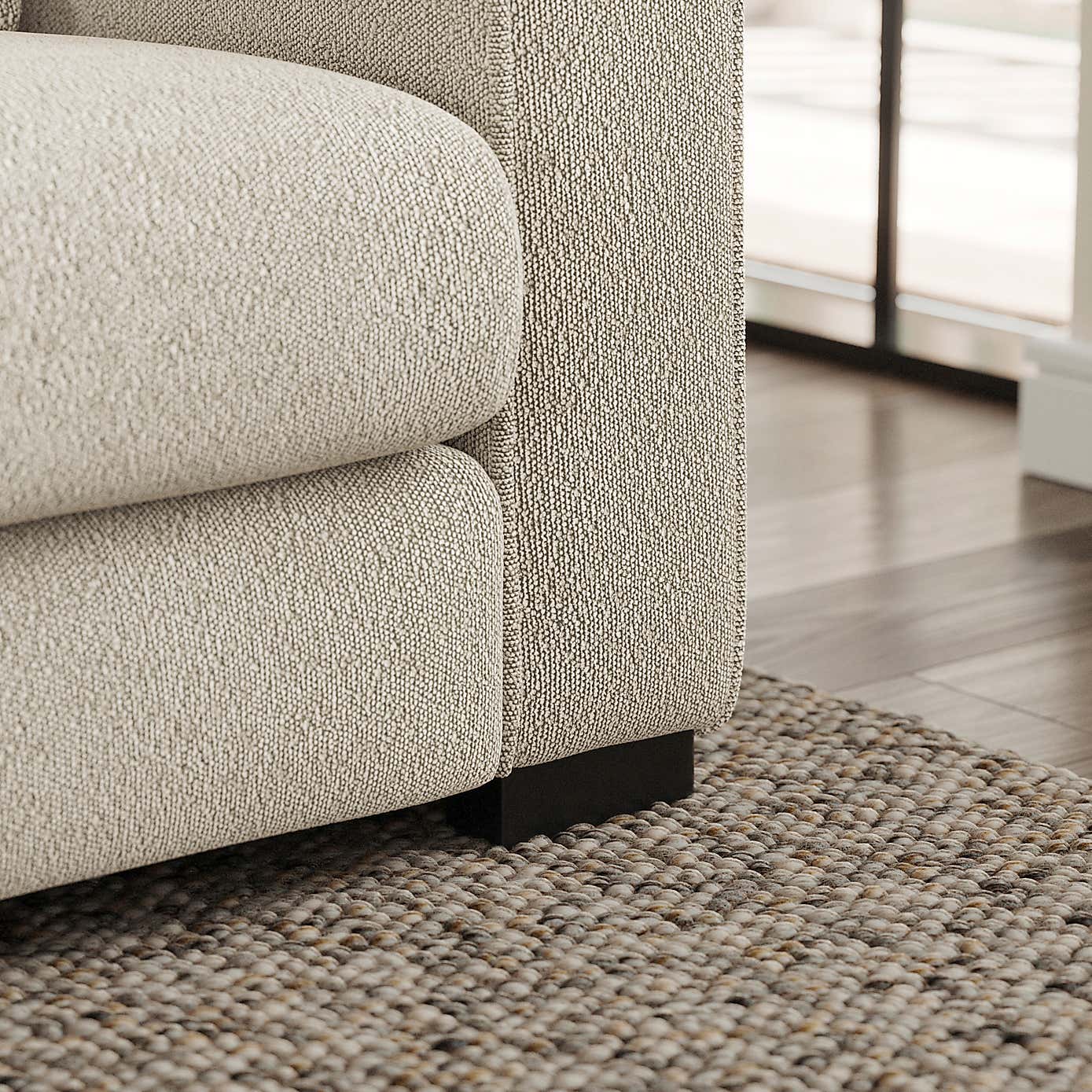Carson Tonal Boucle Compact Corner Chaise Sofa