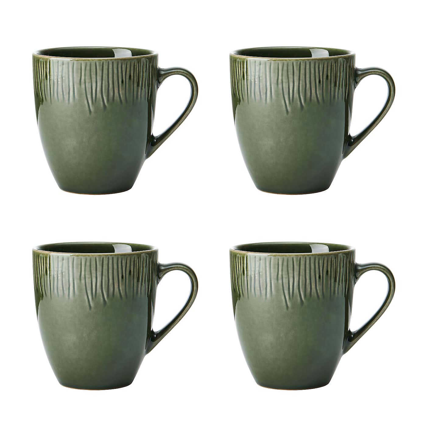 Mikasa Jardin Set of 4 Green Stoneware Mugs