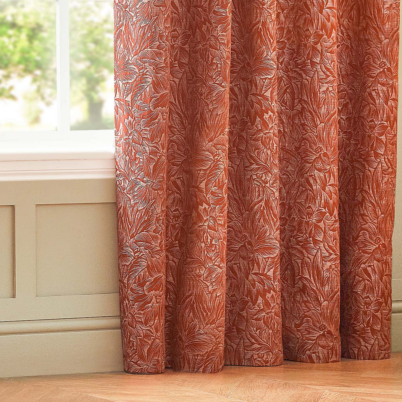 Grantley Brick Pencil Pleat Curtains