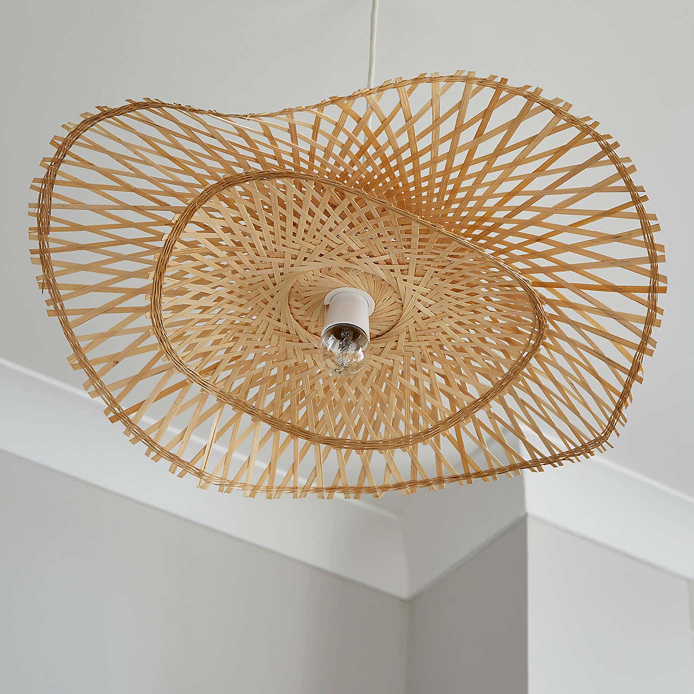 Bamboo Wave 2 Tier Easy Fit Pendant Shade