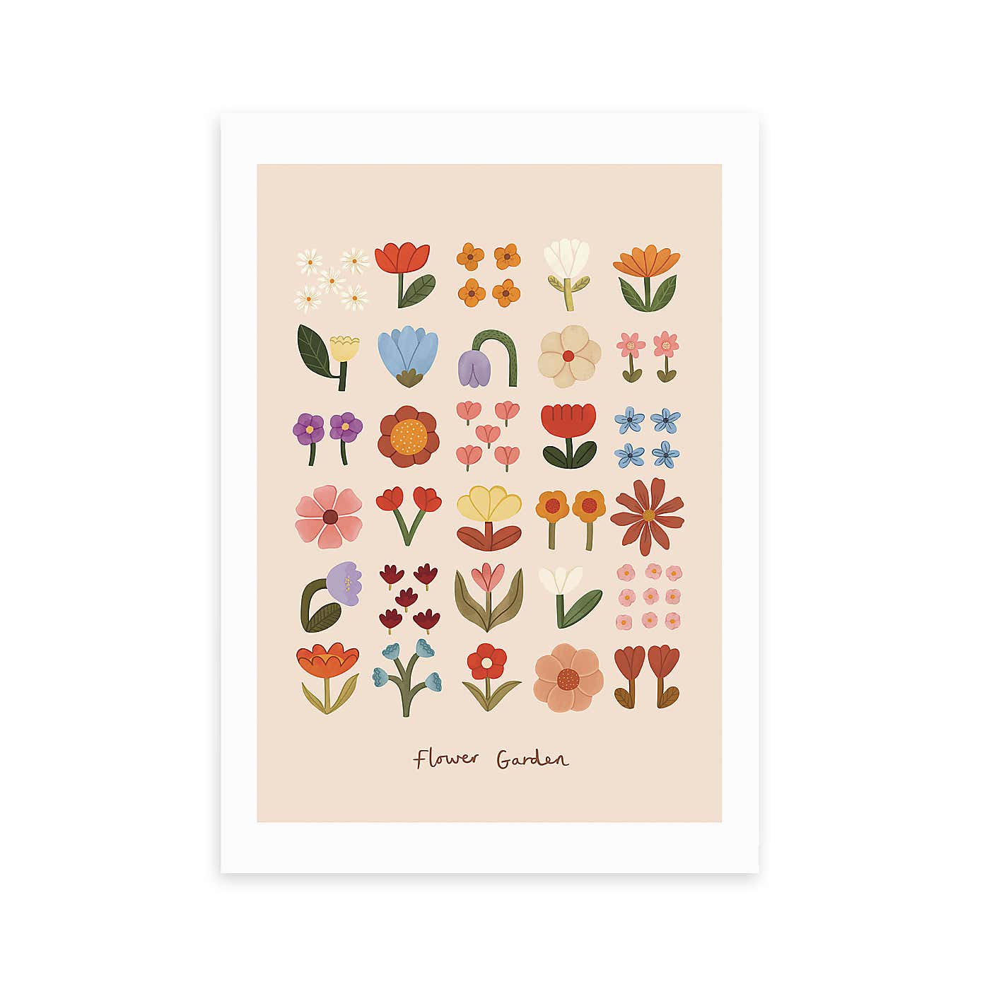 East End Prints Flower Garden Soft Pink Print by Kid of the Village