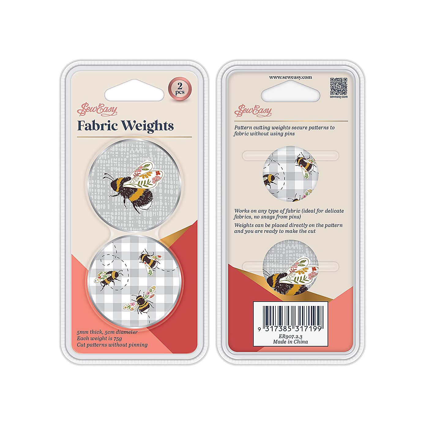 Sew Easy Fabric Weights 2 Pack Bees