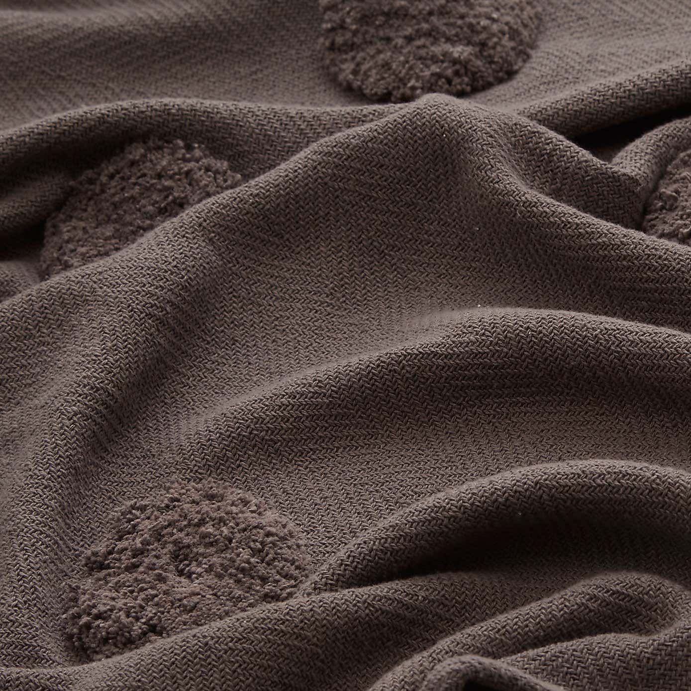 Grey Polka Tufted Throw