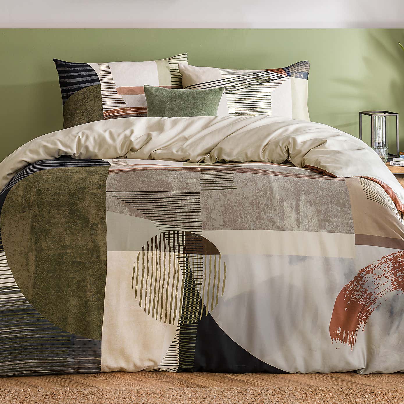 Lukas Geometric Cotton Duvet Cover & Pillowcase Set