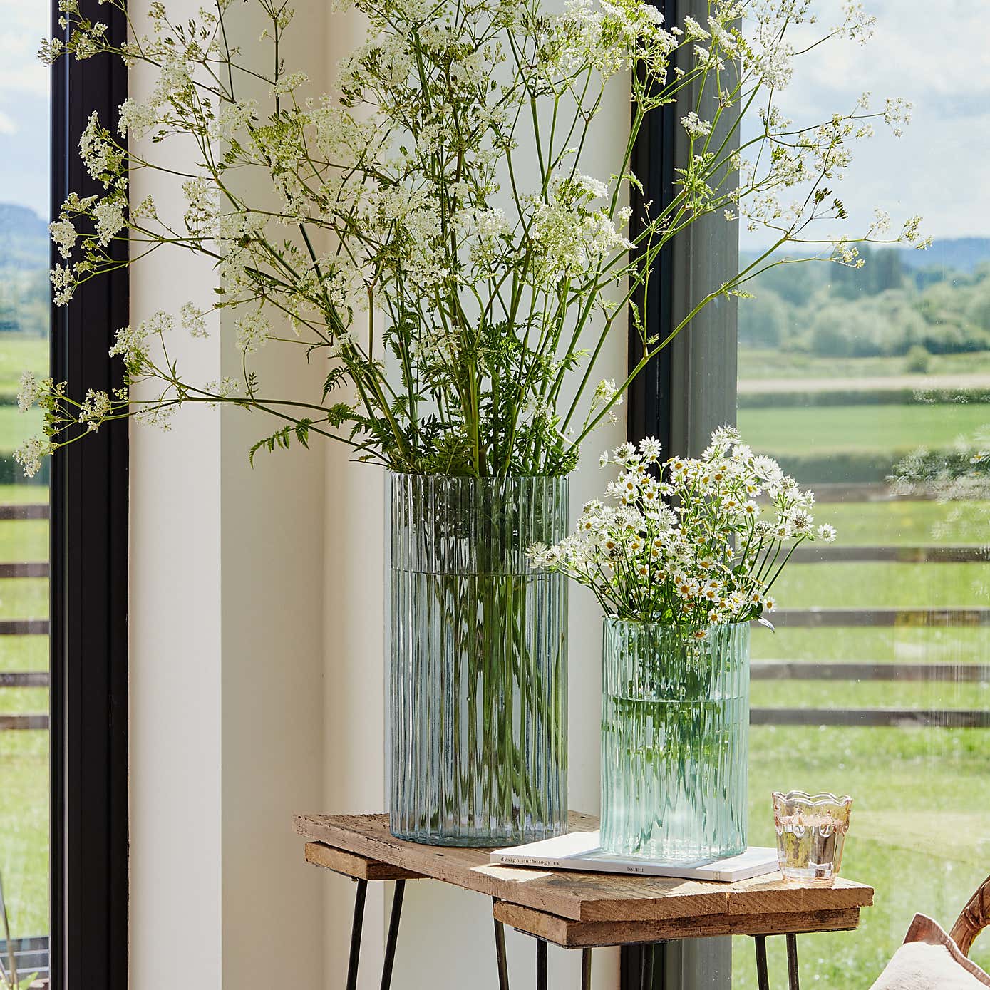 Daphne Ribbed Glass Vase