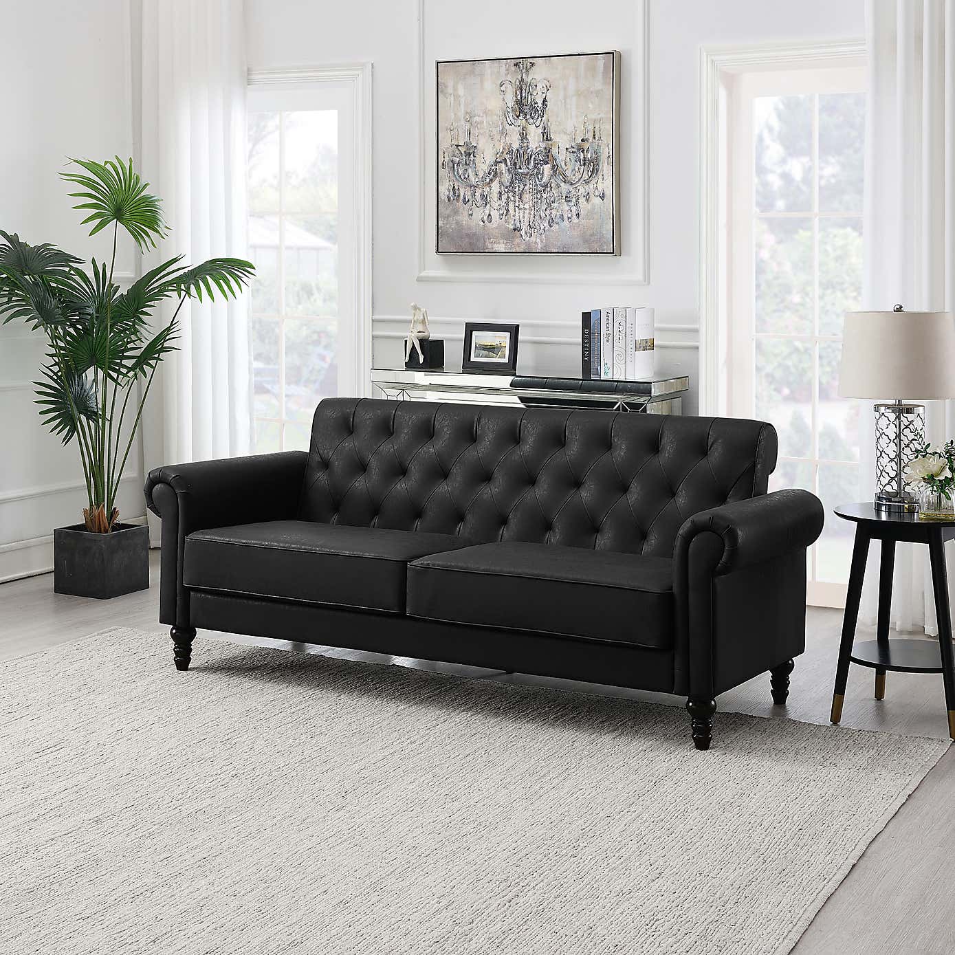 Greta Faux Leather 3 Seater Sofa