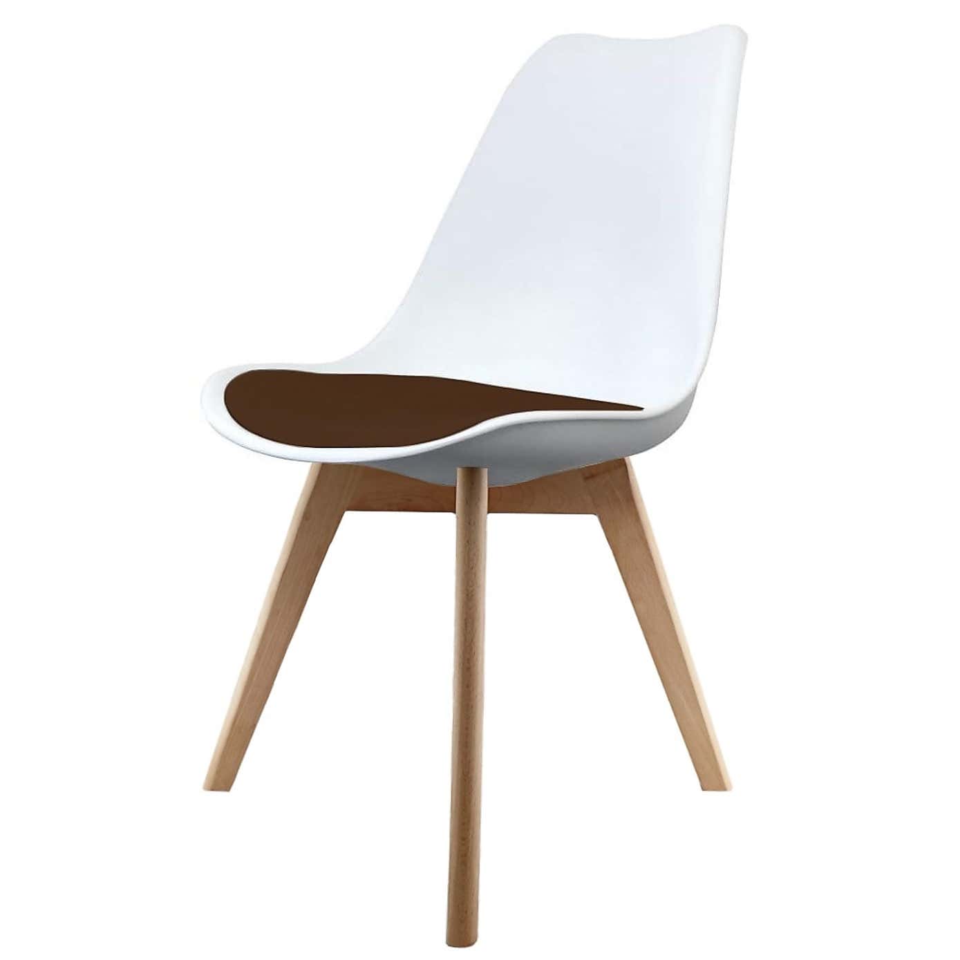 Fusion Living Soho White Plastic Dining Chair with Squared Legs